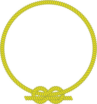 Yellow Rope Knot Round Border Vector