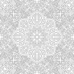 Line art for coloring book with square pattern