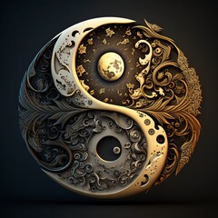 Decorative graphic design element Yin yang symbol. generative AI