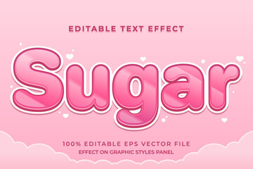 decorative editable sugar text effect vector design