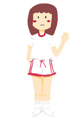 Physical education little girl illustrations 