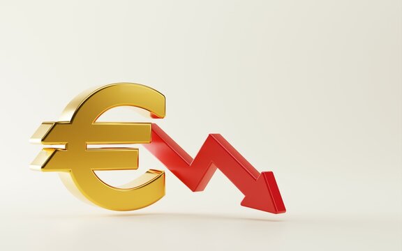 3D Euro currency symbol with financial graphic elements concept