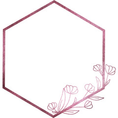 Rose gold geometric frame 