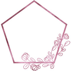 Rose gold geometric frame 