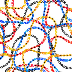 Belt chain seamless pattern for fabric design.