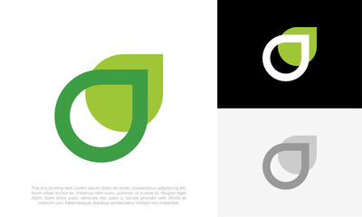 leaf simple modern logo design vector