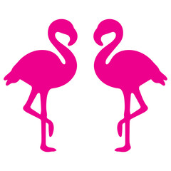 Illustration of a pink flamingo