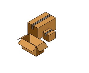 cardboard boxes on white background delivery container,
Packaging 