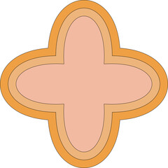 retro groovy funky flat sticker decoration