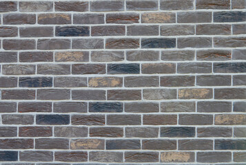 Brick old wall in brown color. Vintage texture template with empty space for text.	