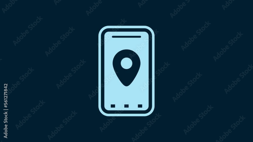 Poster white infographic of city map navigation icon isolated on blue background. mobile app interface conc