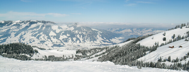 Panorama Sattel swiss alps winter