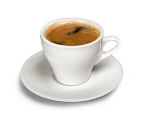 Black Brazilian coffee cup in white cup