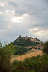 Fototapeta na wymiar View of Peglio village in Marche region in Italy