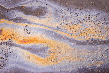 Abstract Oil on Tarmac Rainbow Colours