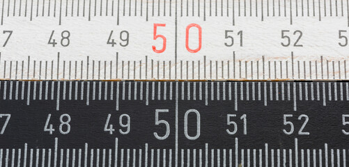 Close up of A folding meterstick