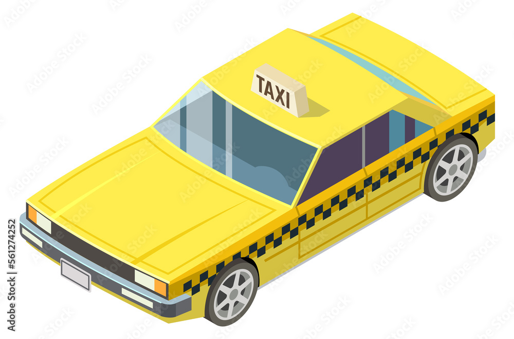 Canvas Prints Taxi car isometric front icon. City cab