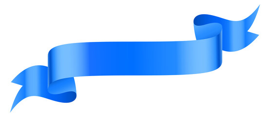 Blue banner scroll mockup. Realistic silk flag