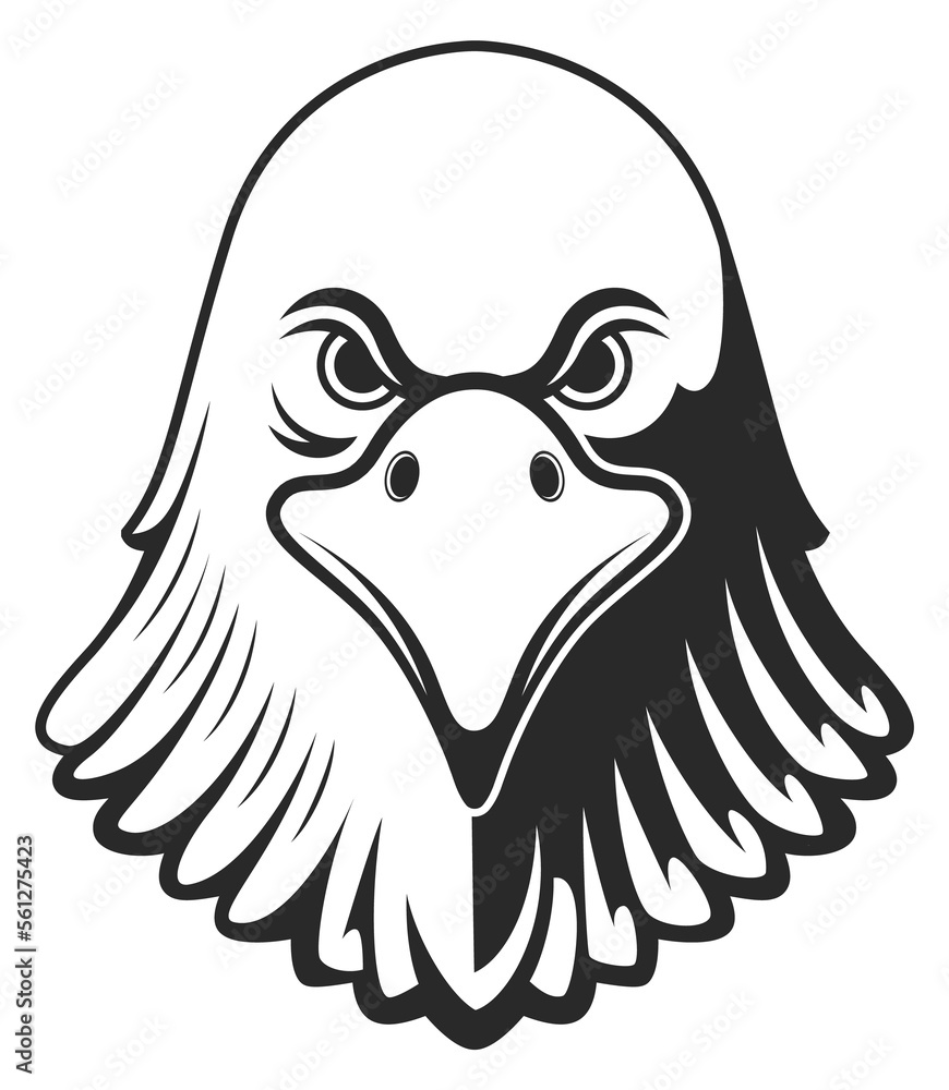 Poster Prey bird head logo. Black eagle symbol