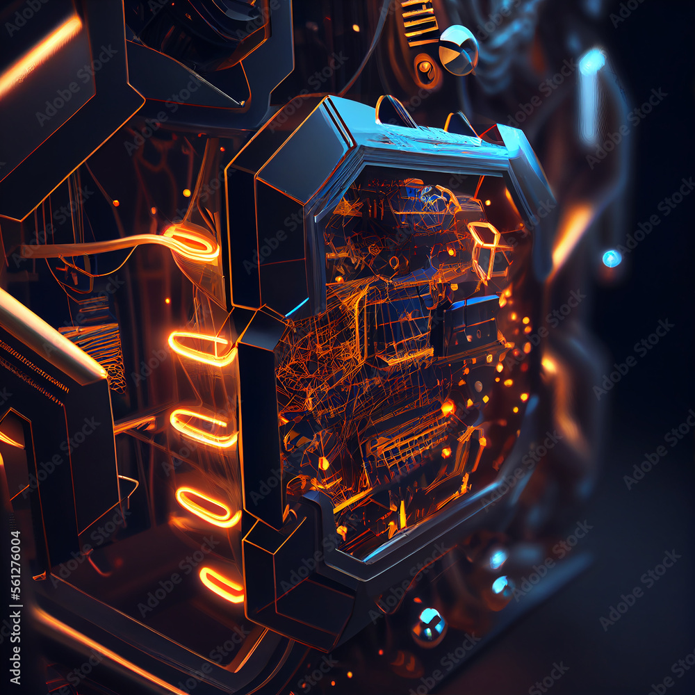 Poster futuristic circuit background created with generative ai