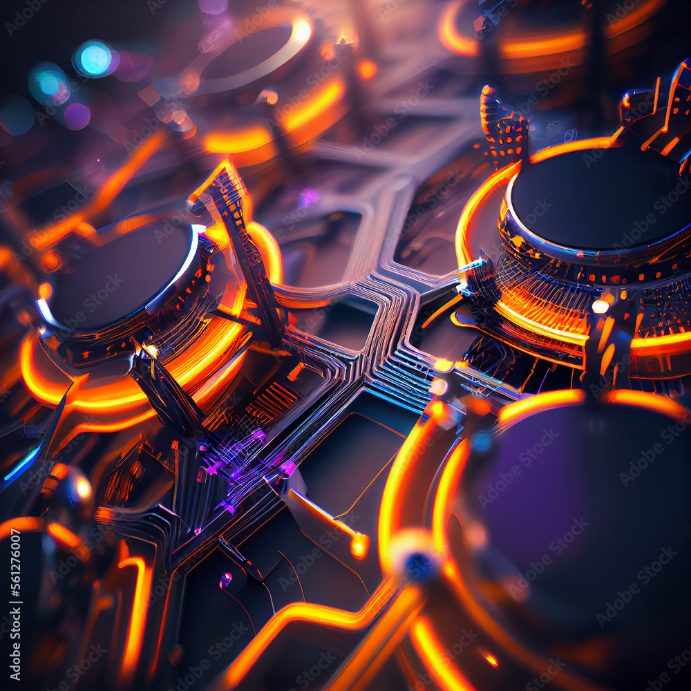 Poster futuristic circuit background created with generative ai