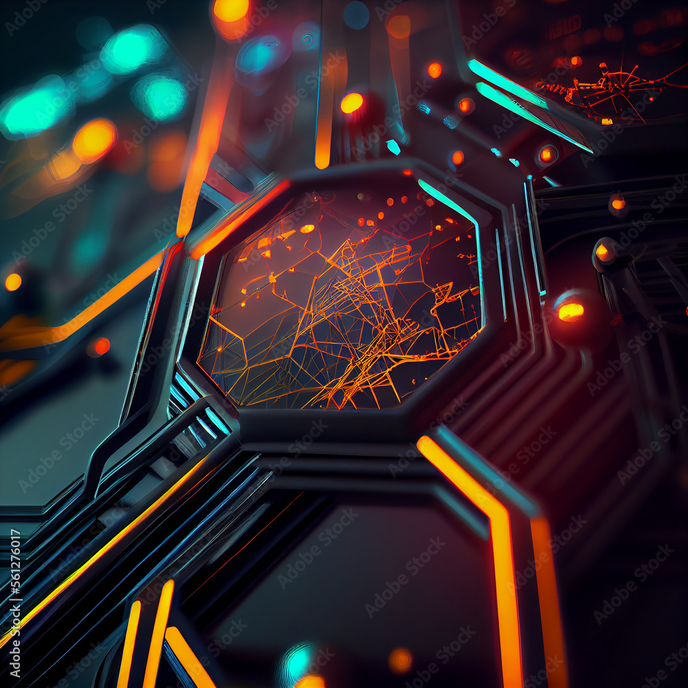 Poster futuristic circuit background created with generative ai