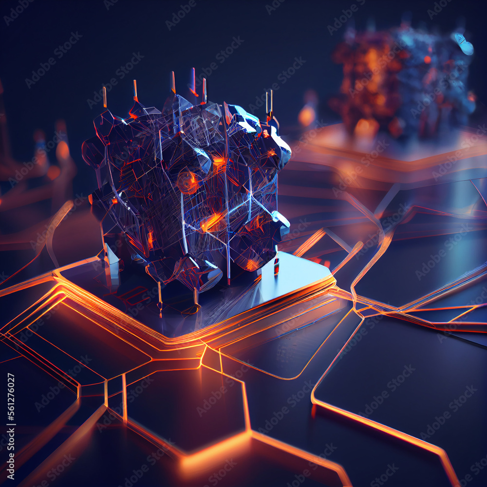 Poster futuristic circuit background created with generative ai