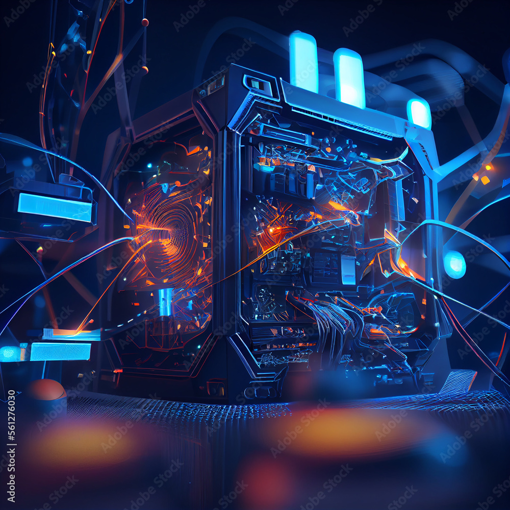 Poster futuristic circuit background created with generative ai