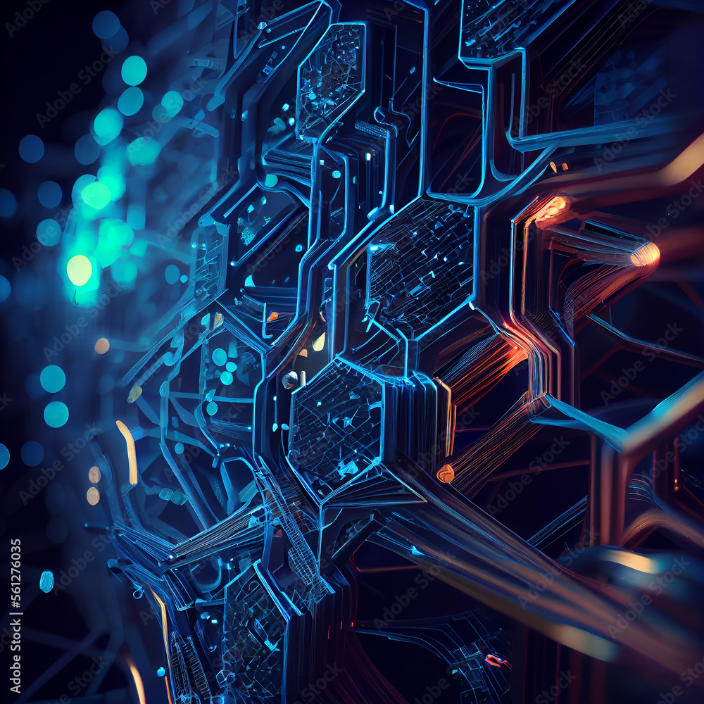 Poster futuristic circuit background created with generative ai