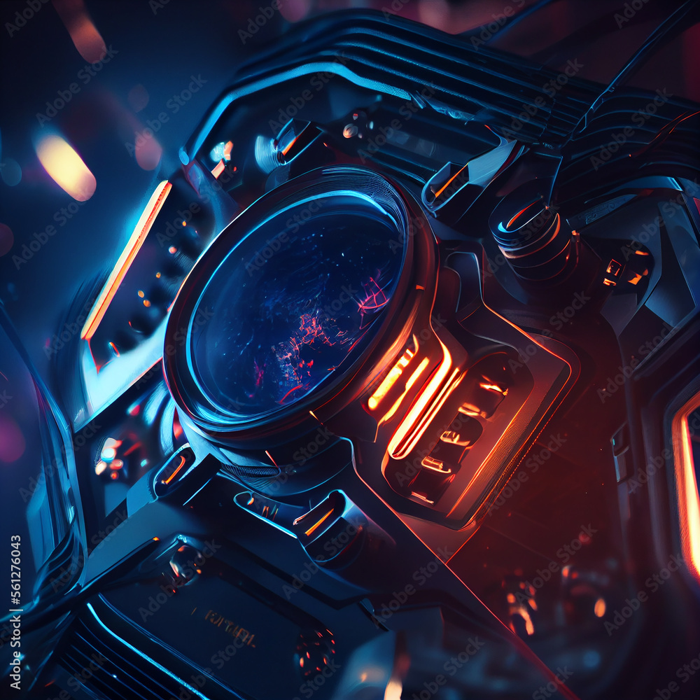 Poster futuristic circuit background created with generative ai