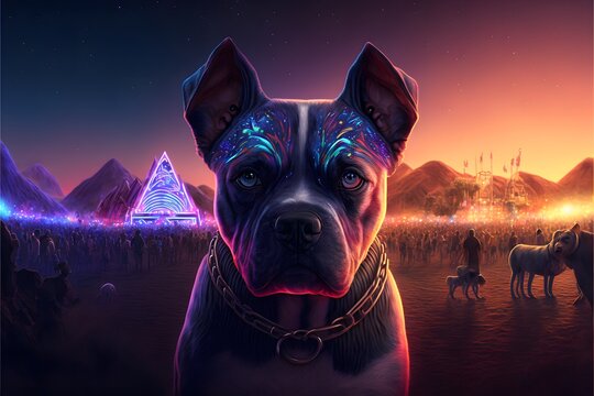 Get ready for a canine-themed EDM festival featuring dog DJs. The amazing lighting setup transforms the scene as the dog crowd dances and vibes to the electrifying music. Join the bark-tastic party