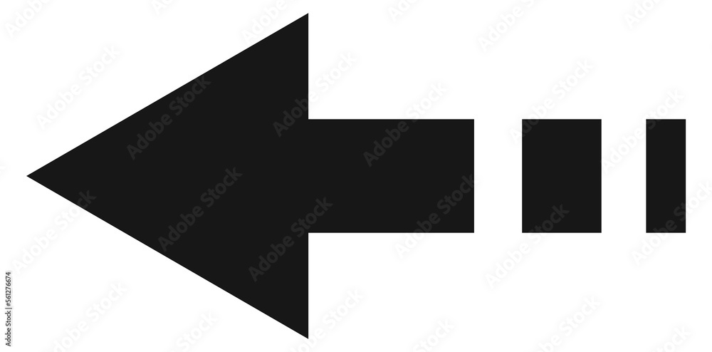 Poster left direction pointer icon. black arrow symbol
