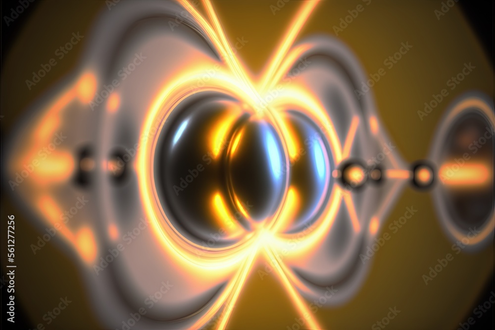 Aufkleber a computer generated image of a black hole with a yellow center and a black hole with a yellow cente