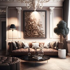 luxury living room in beige