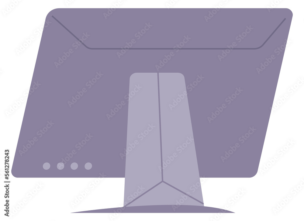 Poster display back icon. computer monitor rear view