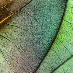 Fototapeta premium Floral Macro Close-up of Leaf Veins in Vibrant Color..