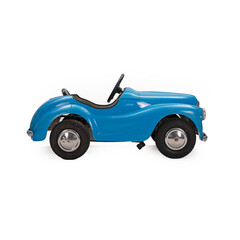 Blue toy car isolated on white
