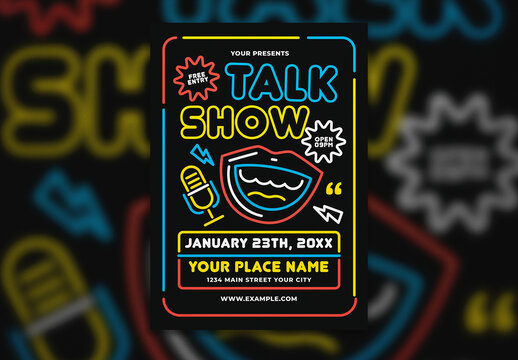 Neon Talk Show Flyer