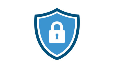 Secure internet icon. Protective shield sign digital security with the image of a padlock. Symbol security protection web. Vector illustration. - obrazy, fototapety, plakaty