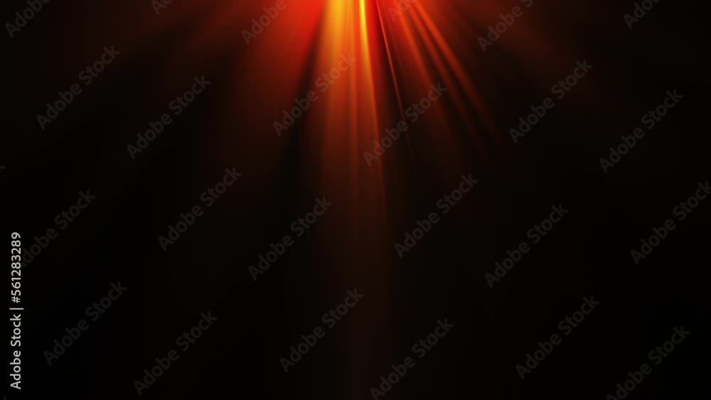 Poster loop top center orange red optical lens flares shine rays transition abstract background for screen 