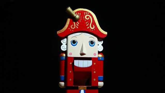 footage of wooden toy dark background