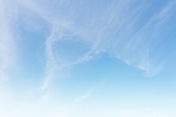 Summer blue sky cloud gradient light white background. Beauty clear cloudy in sunshine calm bright winter air bacground. Gloomy vivid cyan landscape in environment day horizon skyline view spring wind