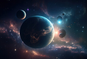cosmic landscape with intelligence and stars