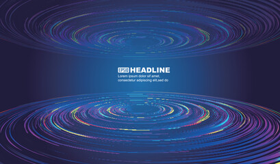 Color lines constitute the spiral vortex network technology spatial sense background