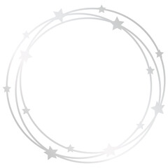 Silver Circle Frame with Stars for Birthday, Wedding Monograms and Invites Golden Wreath for Logos, Monograms