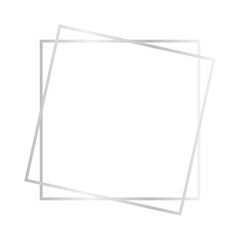 Silver Wedding Frame Square  for Wedding Invites and Printables , Monogram Frame Minimal Luxury Logo Background
