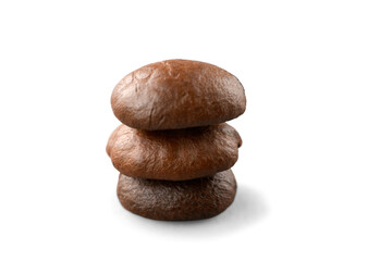 Stack Brazilian black coffee beans