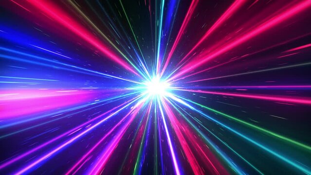 宇宙　ワープ　パーティクル　カラフル　虹　エフェクト　ループ　CG背景　放射状　綺麗
abstract space warp particle Colorful Rainbow effect loop CG background radiant beautiful