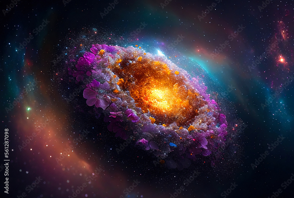 Aufkleber abstract illustration of the cosmos on the theme of the origin of life in the universe with stars, c