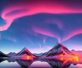 colorful fantasy alien planet and mountains